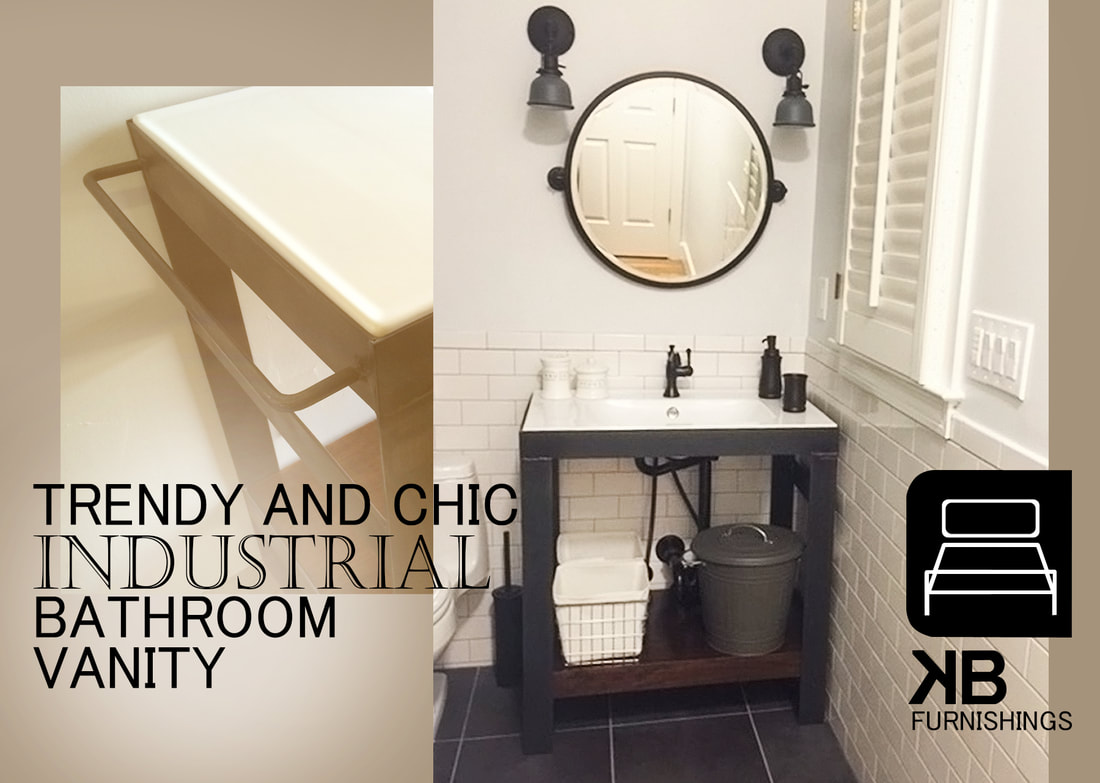 Denver Colorado industrial modern bathroom vanity washstand sink stand modern bathroom decor steel vanity