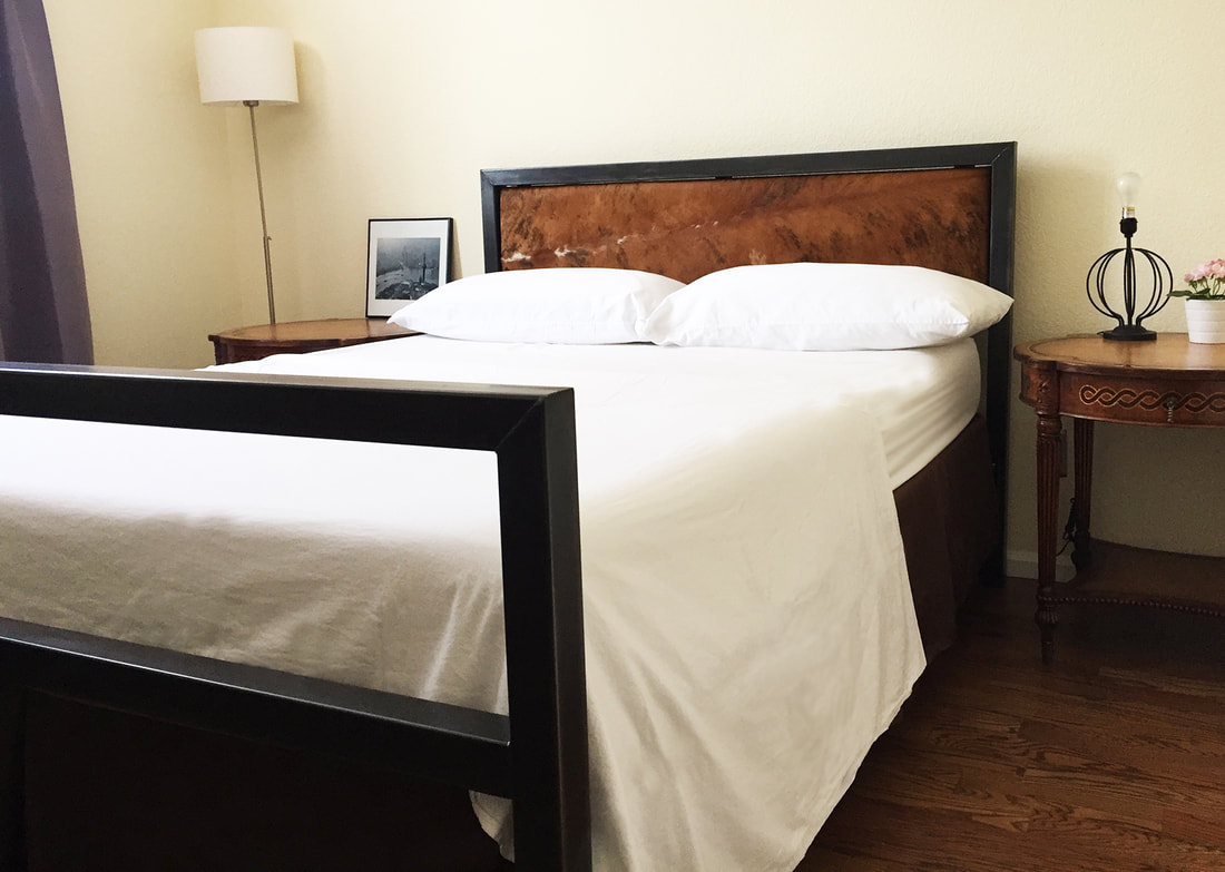 Denver, Colorado_ Industrial modern bed-custom made headboard queen sized bed