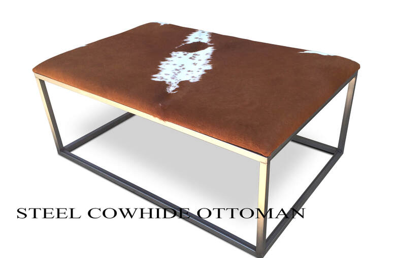 Denver Colorado modern furniture contemporary cowhide ottoman