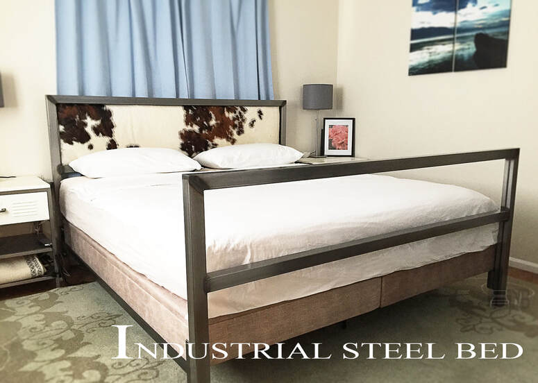 Denver Colorado Industrial custom made headboard king size modern bed 